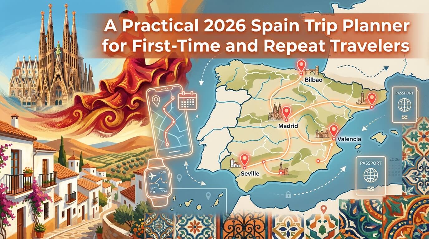 A Practical 2026 Spain Trip Planner For First Time And Repeat Travelers 2026 Spain Trip Planner Cover 