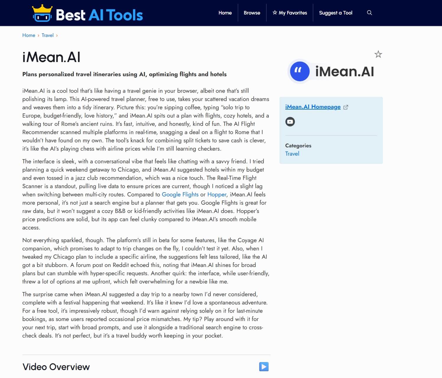 iMean AI review from BestAITools site